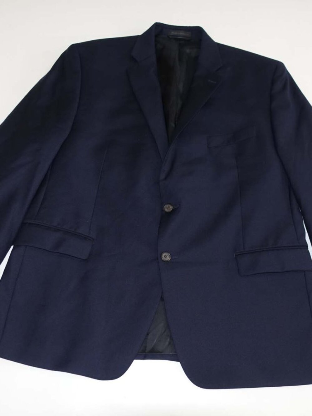Lauren Ralph Lauren Men's Suit Jacket Size 44 Short Navy Blue 100% Wool Blazer